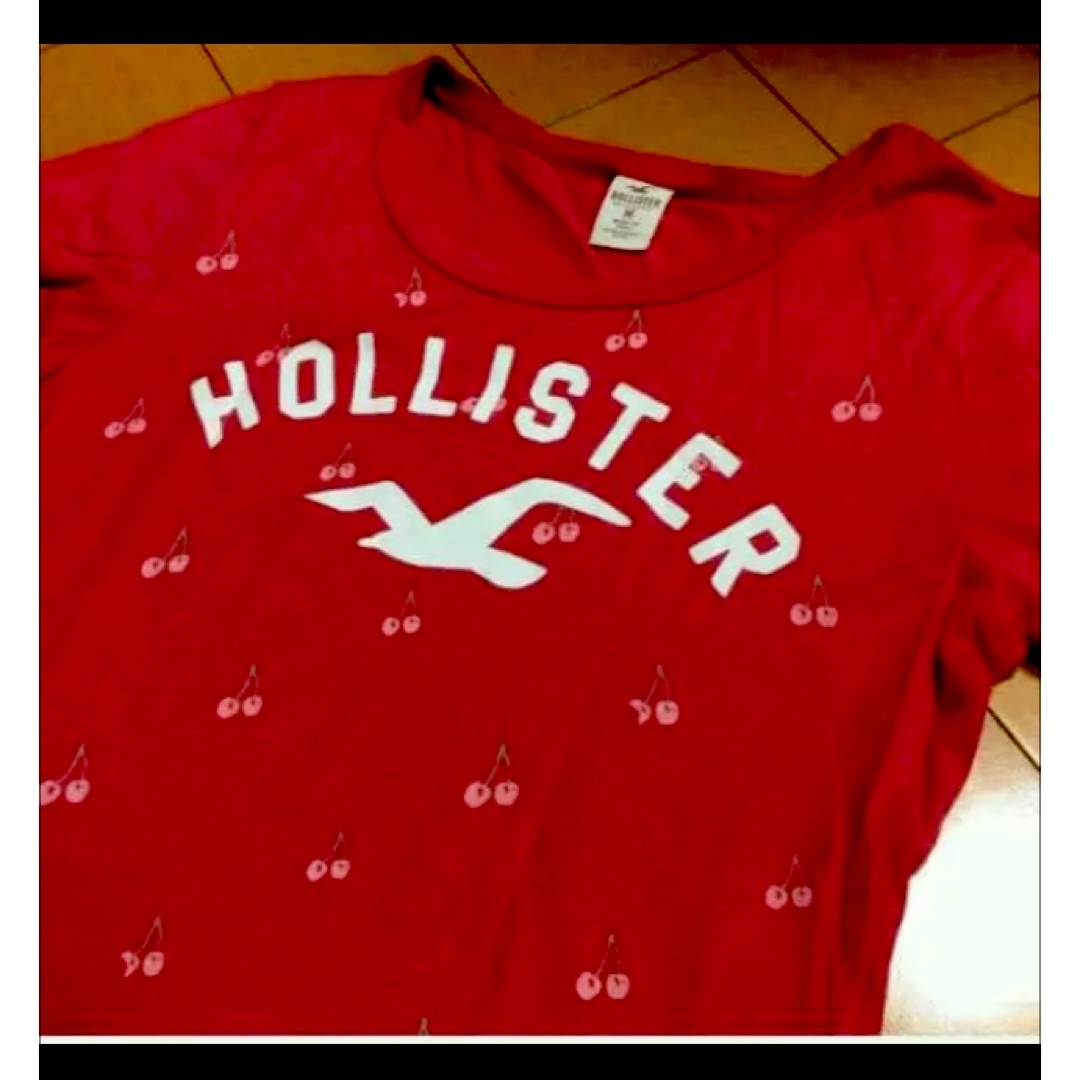 Hollister(ホリスター)のホリスターチェリーピンクコットンカットソー レディースのトップス(カットソー(半袖/袖なし))の商品写真