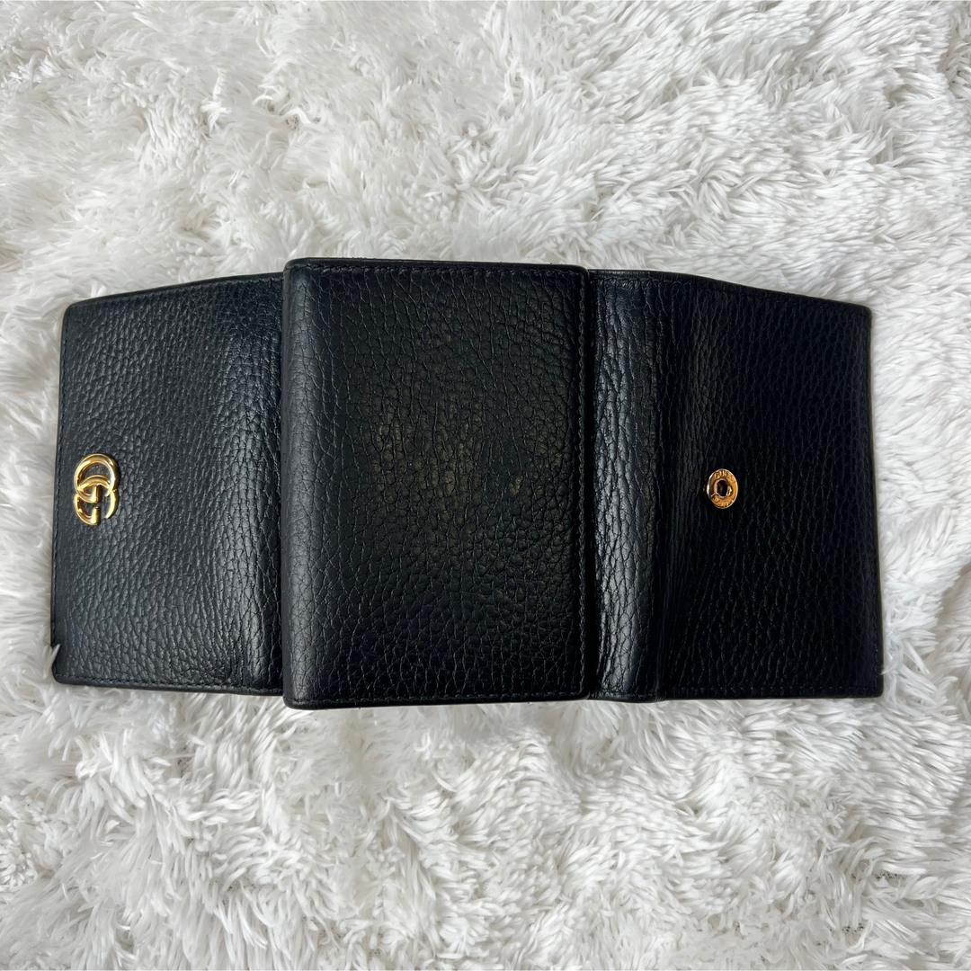 Gucci - 美品✨ GUCCI グッチ GGマーモント 三つ折り 財布 レザー