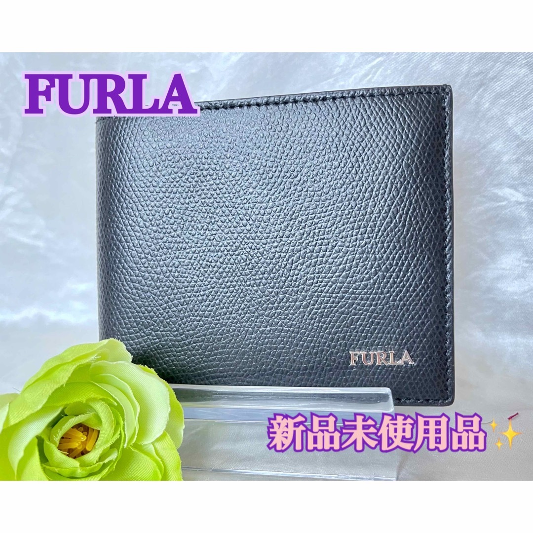 FURLA フルラ　レザー　折り財布　新品未使用　ブラック