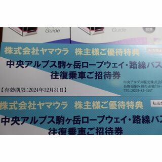 駒ヶ岳ロープウェイ・路線バス 往復乗車ご招待券2枚セット(その他)