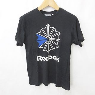 リーボック(Reebok)のリーボック Tシャツ カットソー 半袖 丸首 ロゴ 文字 プリント 綿 黒 M(Tシャツ/カットソー(半袖/袖なし))