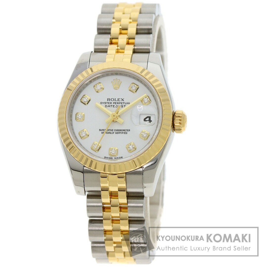 ROLEX 179173G デイトジャスト 10Pダイヤモンド 腕時計 SS SSxK18YG K18YG レディース