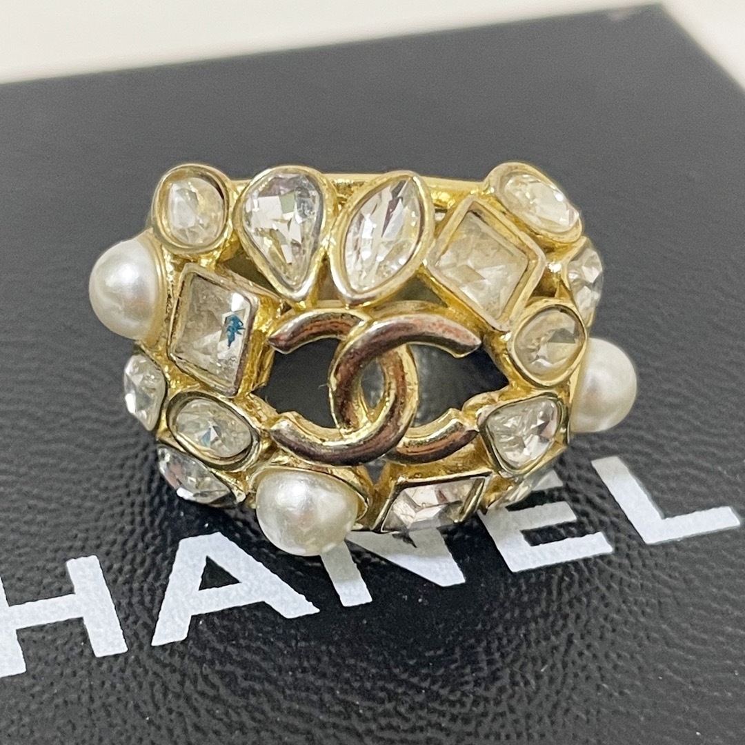 CHANEL　ココマーク　ラインストーン　指輪　リング　ヴィンテージ