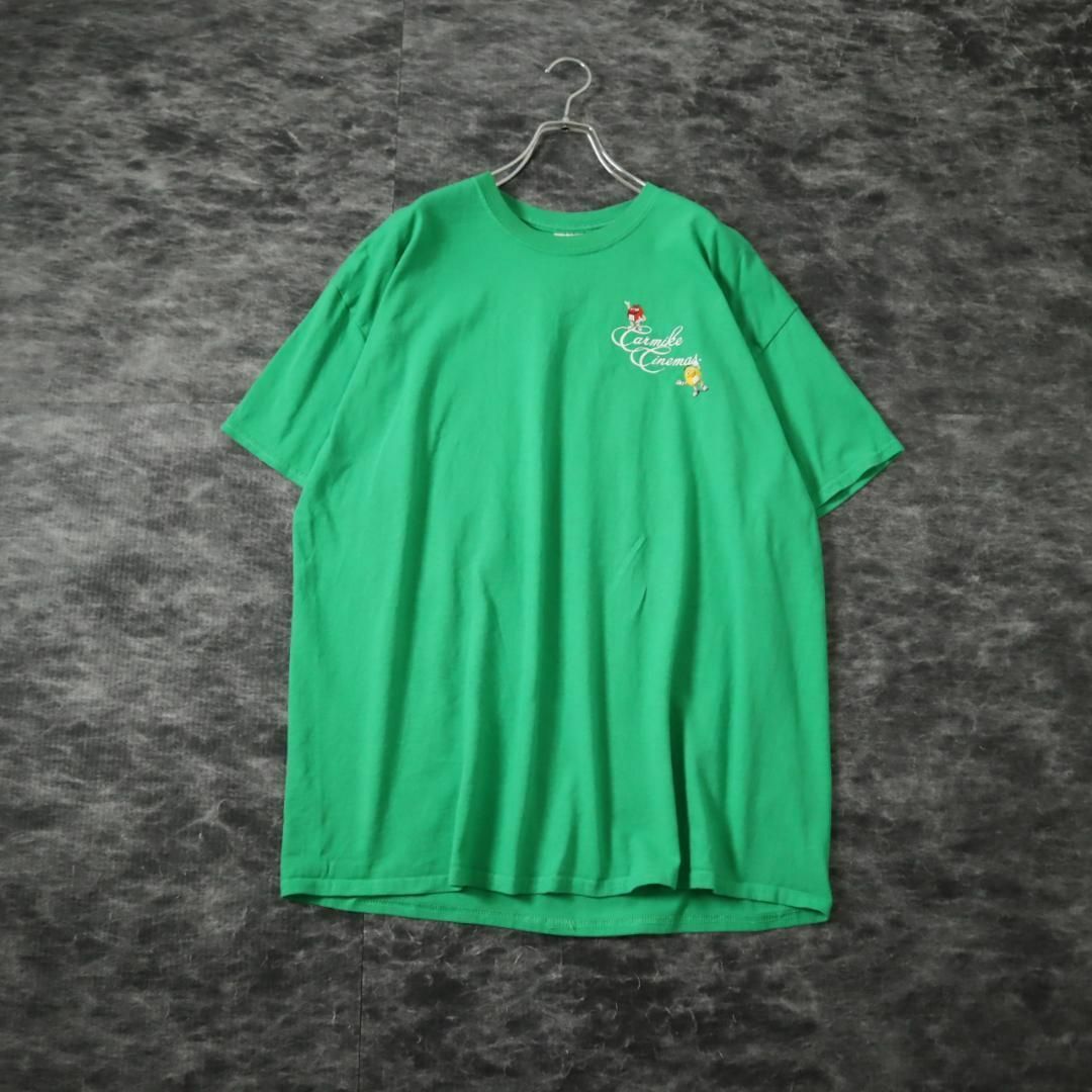 【GILDAN】M&M's キャラクター プリント ルーズ Tシャツ 緑 XL