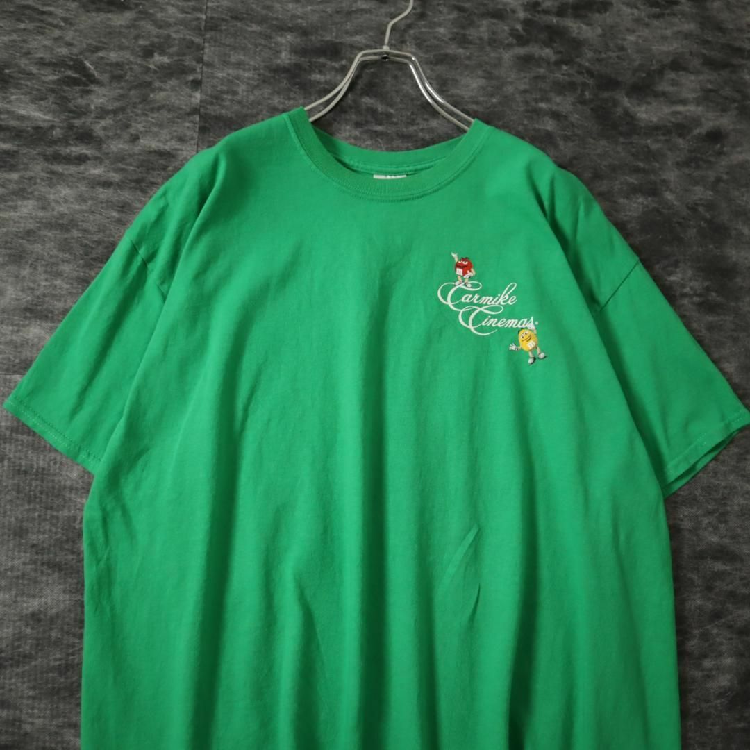 【GILDAN】M&M's キャラクター プリント ルーズ Tシャツ 緑 XL