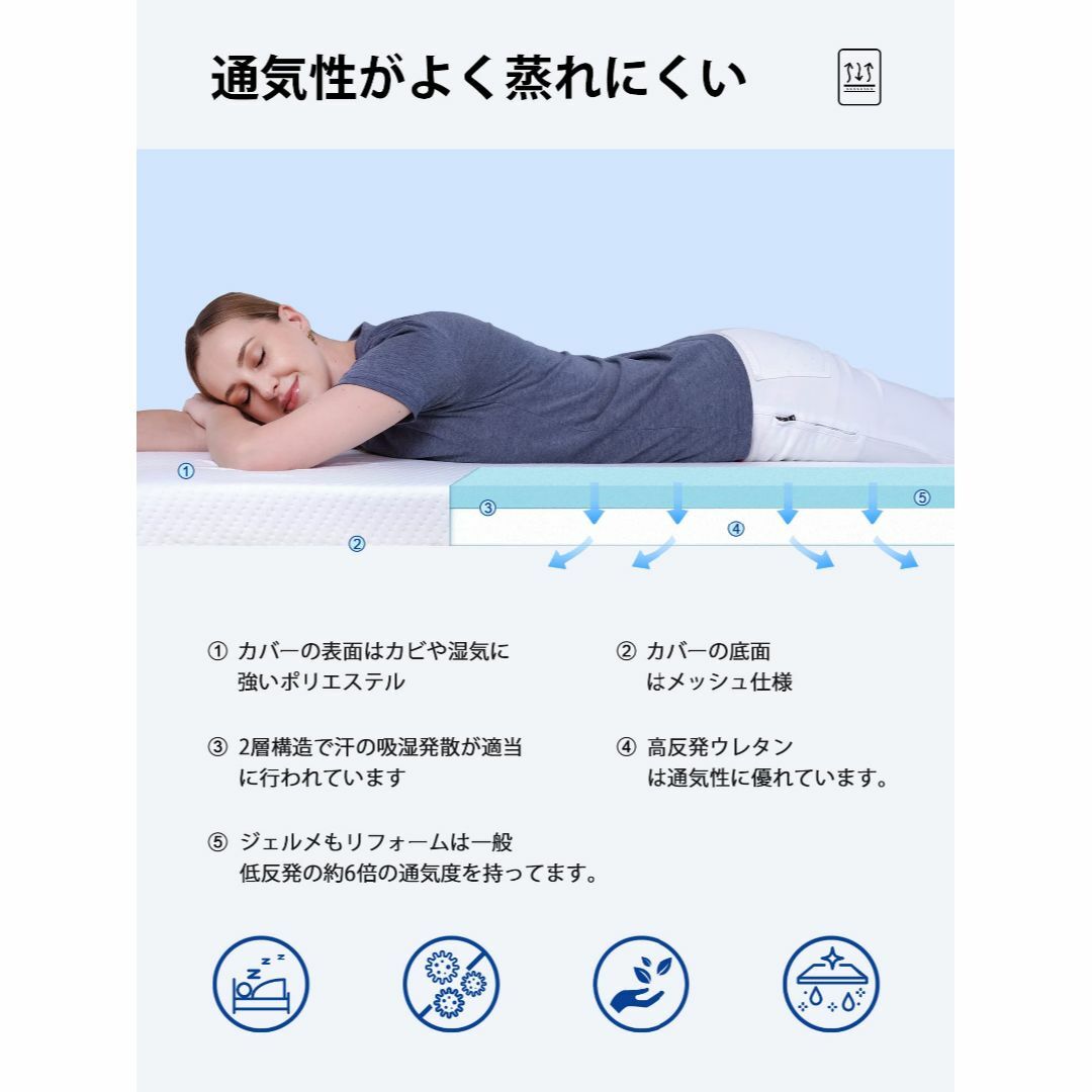 低反発マットレスと高反発マットレスの2層構造 マットレス シングル 敷きマットレ 3