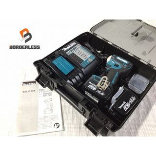 マキタ(Makita)の☆未使用品☆makita マキタ 14.4V 充電式インパクトドライバー TD162DRGX 青/ブルー バッテリー2個(14.4V 6.0Ah) 充電器 ケース付 76951(工具)