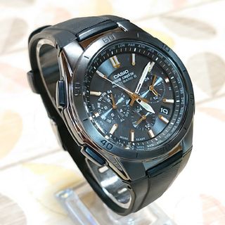 カシオ(CASIO)の美品【CASIO／WAVECEPTOR】電波ソーラー メンズ腕時計(腕時計(アナログ))