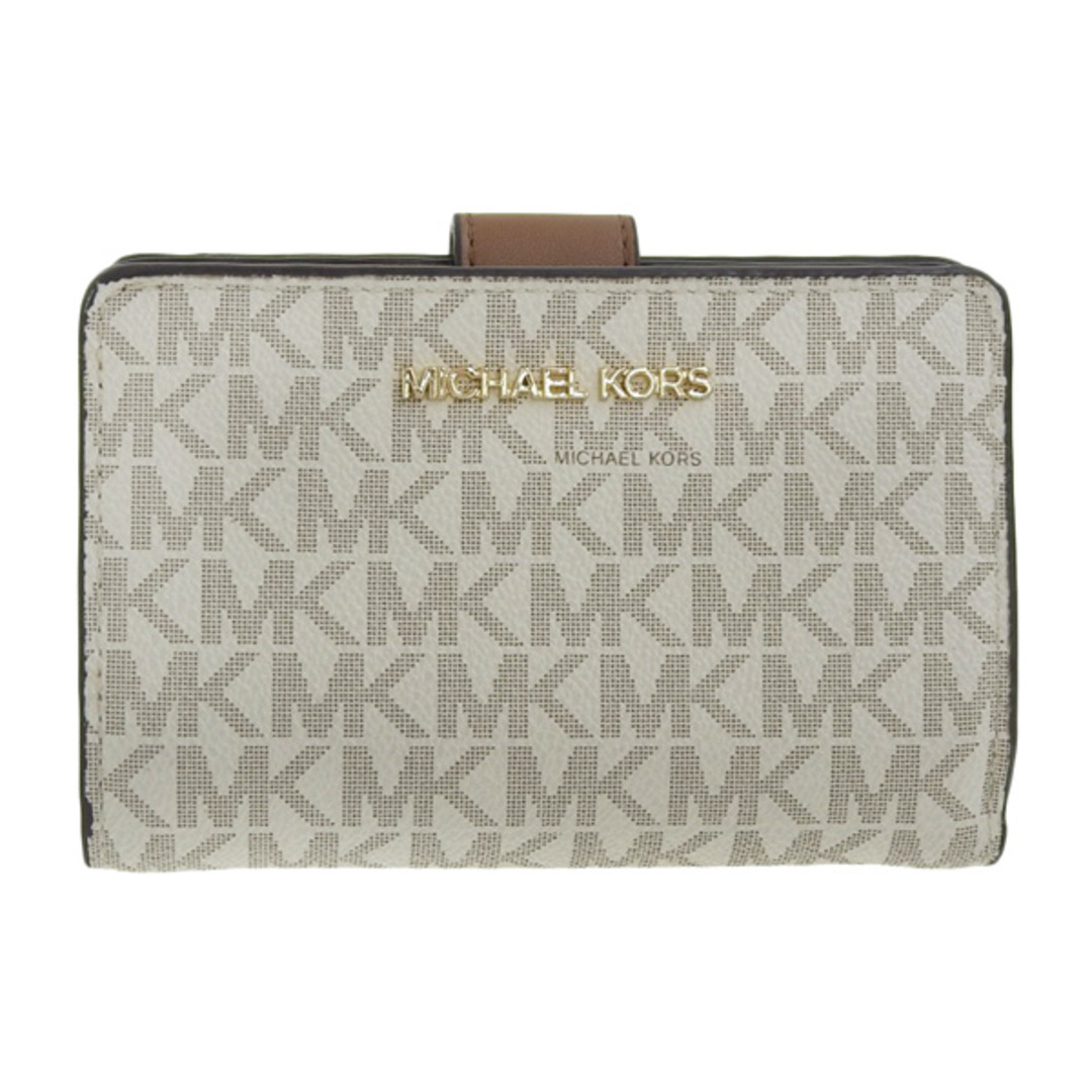 マイケルコース MICHAEL KORS MKシグネチャー 二つ折り財布 レディース ホワイト Y02150 | フリマアプリ ラクマ