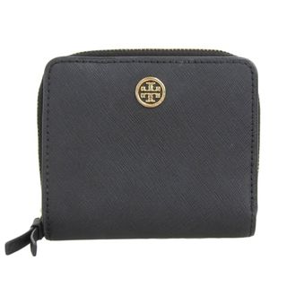 トリーバーチ(Tory Burch)のトリーバーチ TORY BURCH ロゴ 二つ折り コンパクト 財布 ネイビー ゴールド金具 Y02153(財布)