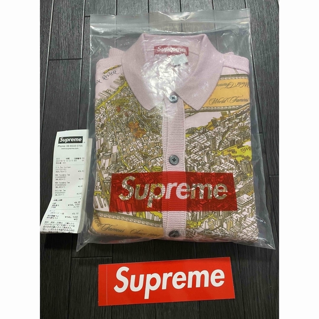 メンズSupreme map silk cardigan