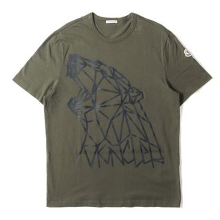 モンクレール(MONCLER)のMONCLER モンクレール Tシャツ サイズ:L 21AW ラバー ポーラーベア クルーネック 半袖 Tシャツ MAGLIA T-SHIRT G20918C00002 8390T カーキ トップス カットソー 【メンズ】【中古】(Tシャツ/カットソー(半袖/袖なし))