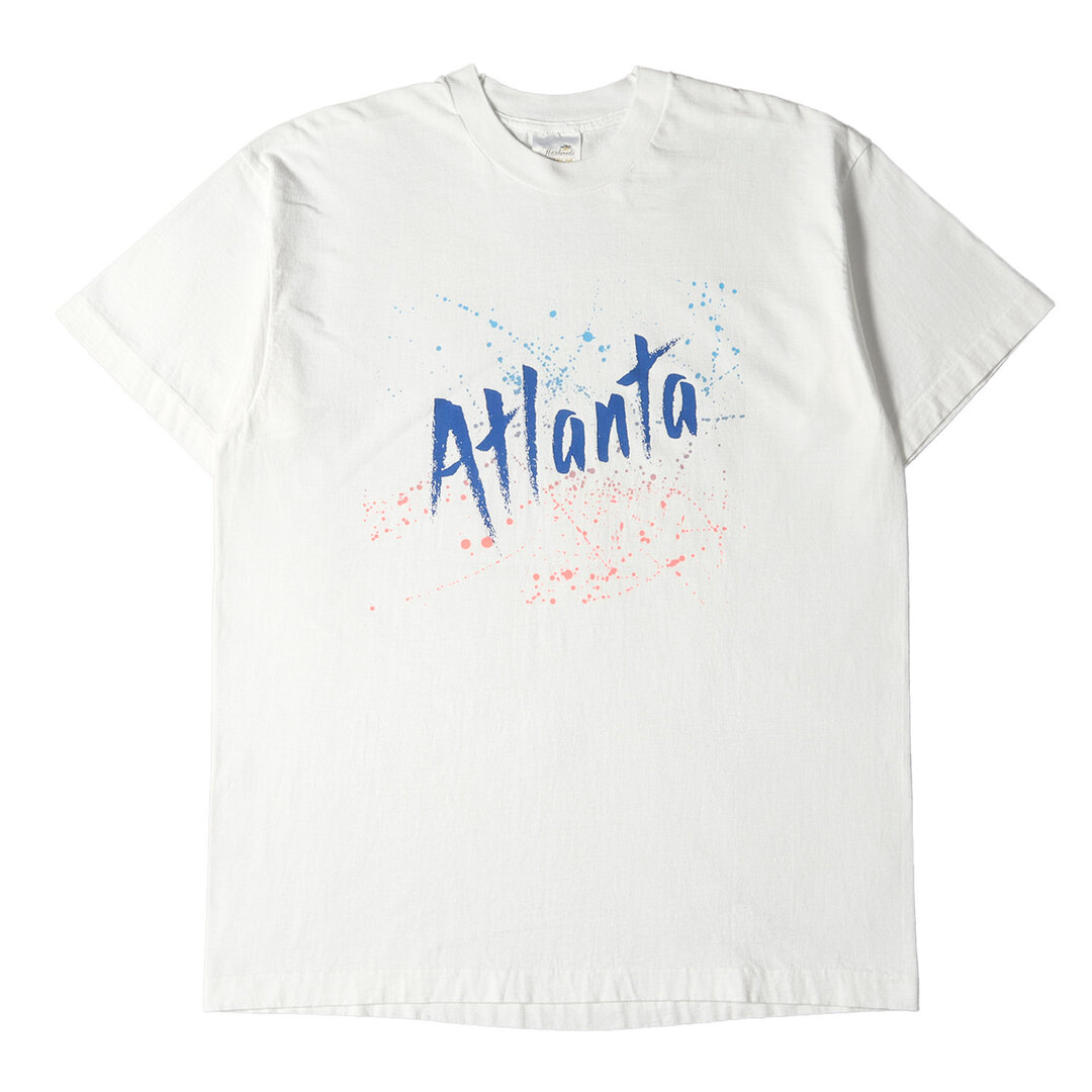 90s Atlanta ドリップ ロゴ クルーネック 半袖 Tシャツ 90年代 USA製 HAZELWOOD ヘイゼルウッド ホワイト XL 90s - 00s ヴィンテージ Vintage / Used トップス カットソー アメカジ 【メンズ】