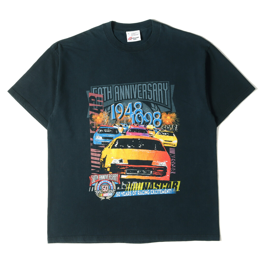 90s 50周年記念 NASCAR レーシング クルーネック Tシャツ 90年代 COMPETITORS VIEW コンペティターズビュー ナスカー ブラック XL 90s - 00s ヴィンテージ Vintage / Used トップス カットソー アメカジ 【メンズ】