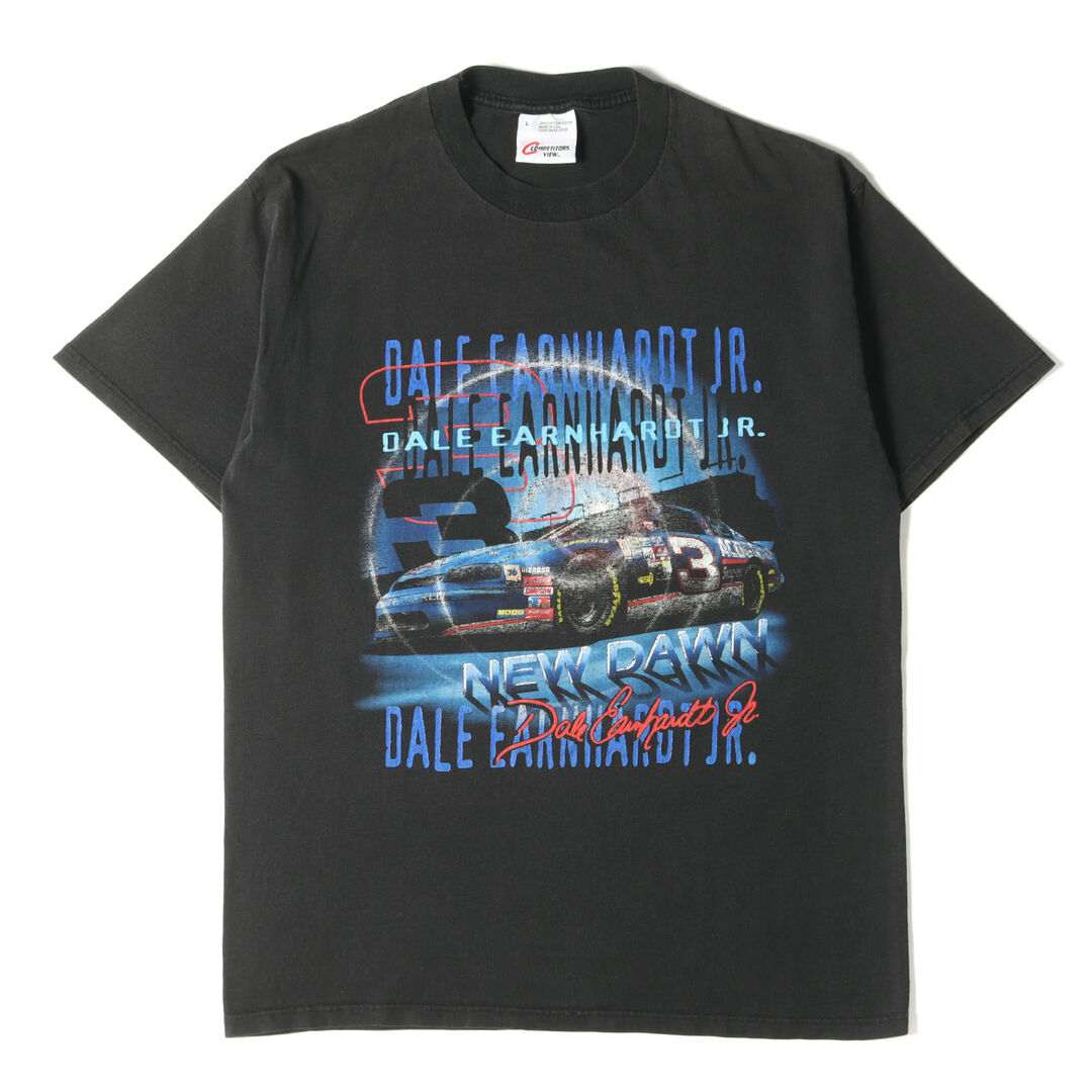 90s NASCAR Dale Earnhardt JR レーシング クルーネック 半袖 Tシャツ 90年代 USA製 COMPETITORS VIEW コンペティターズビュー ブラック L 90s - 00s ヴィンテージ Vintage / Used トップス カットソー アメカジ 【メンズ】