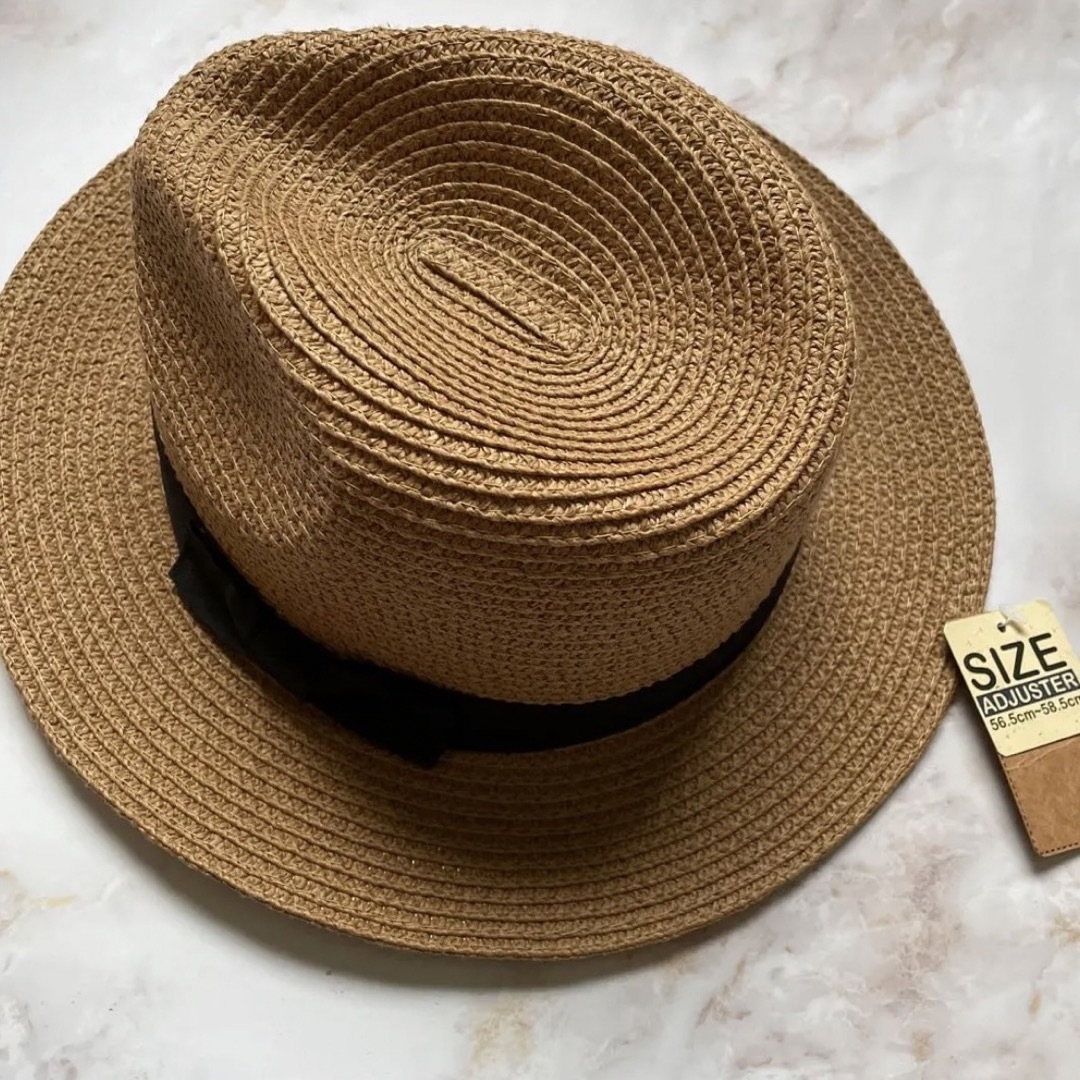 【タグ付き未着用】CONNECT サイズ調整アジャスター付き ストローハット レディースの帽子(麦わら帽子/ストローハット)の商品写真