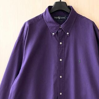 ラルフローレン(Ralph Lauren)のラルフローレン　BDシャツ 長袖　古着　刺繍ロゴ　パープル(シャツ)