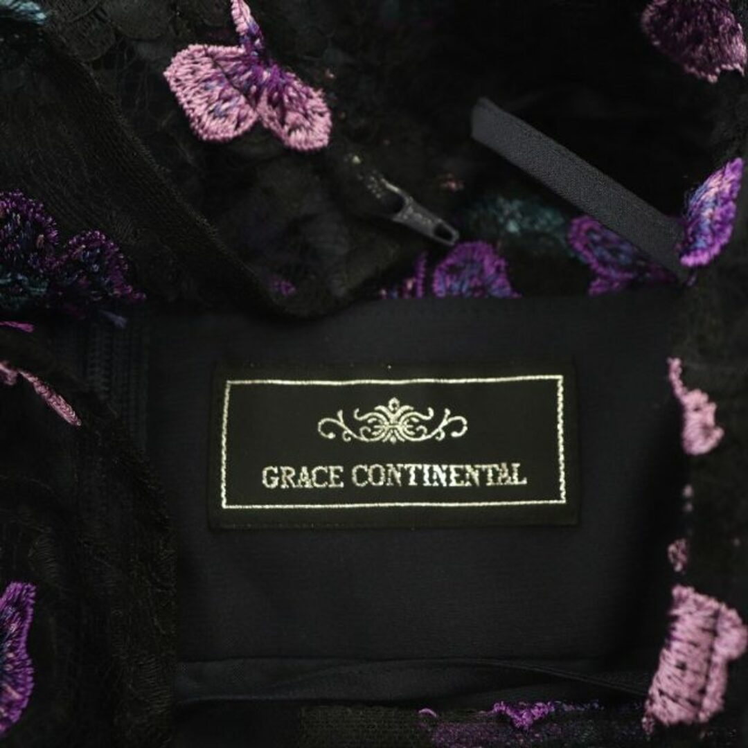 GRACE CONTINENTAL(グレースコンチネンタル)のグレースコンチネンタル フラワーボーダー刺繍ワンピース ノースリーブ ロング レディースのワンピース(ロングワンピース/マキシワンピース)の商品写真