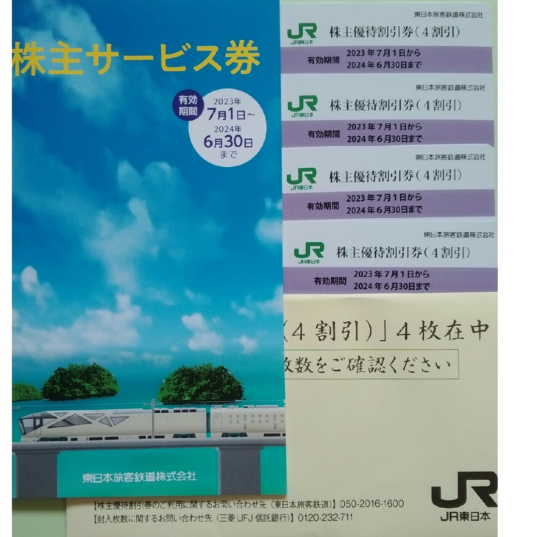 webショップ 【即日・匿名発送】 JR東日本株主優待割引券（４割引）４