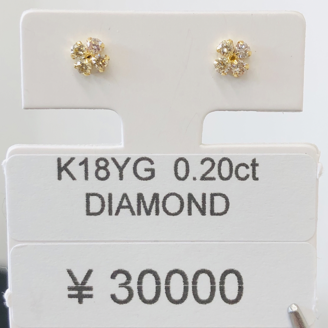 DE-24419 K18YG ピアス ダイヤモンド 0.20ct