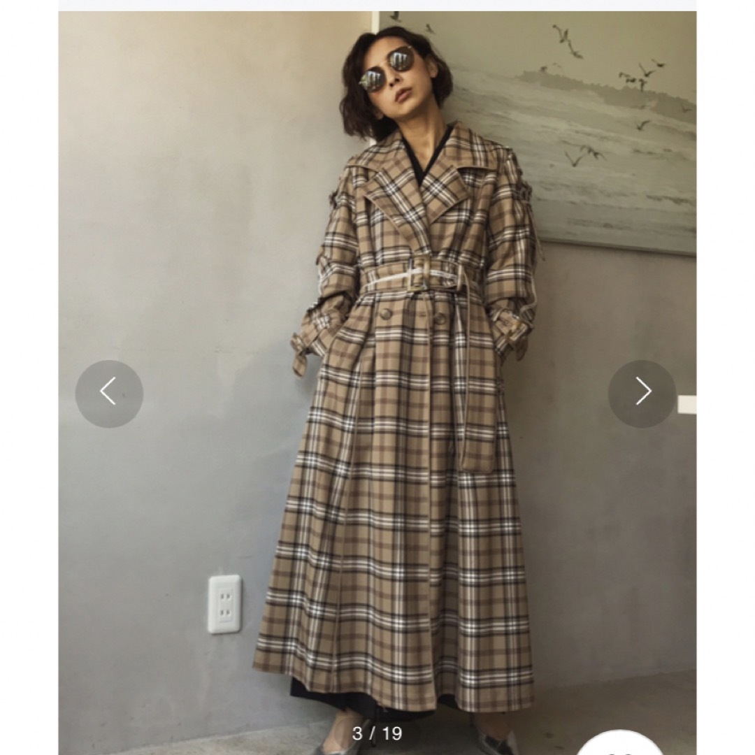 Ameri VINTAGE(アメリヴィンテージ)のAmeri Vintage PASS CODE CHECK COAT コート レディースのジャケット/アウター(トレンチコート)の商品写真