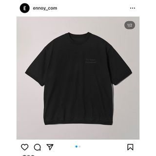 ENNOY Shortsleevehemribtee (BLACK) XXL(Tシャツ/カットソー(半袖/袖なし))