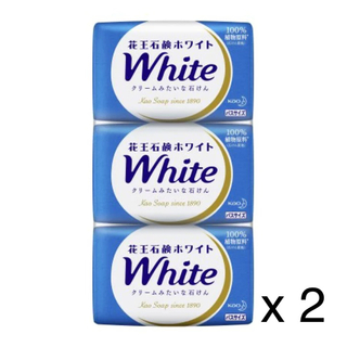 カオウ(花王)の花王　石鹸ホワイト　バスサイズ　3個入りx2パック　6個(ボディソープ/石鹸)