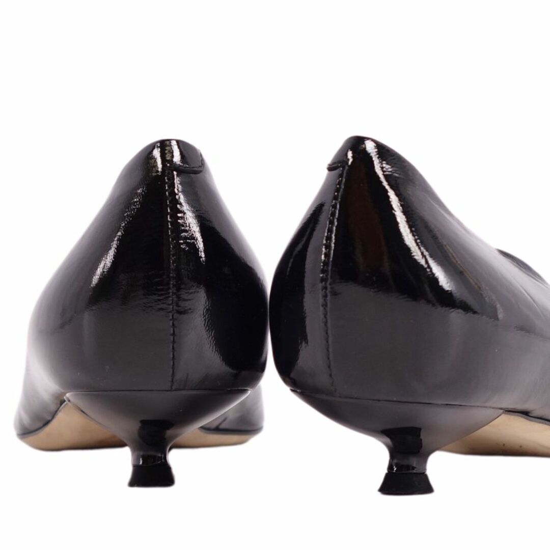 FOXEY(フォクシー)の美品 フォクシー FOXEY パンプス オープントゥ パテントレザー ヒール シューズ 靴 レディース 34.5(21.5cm相当) ブラック レディースの靴/シューズ(ハイヒール/パンプス)の商品写真