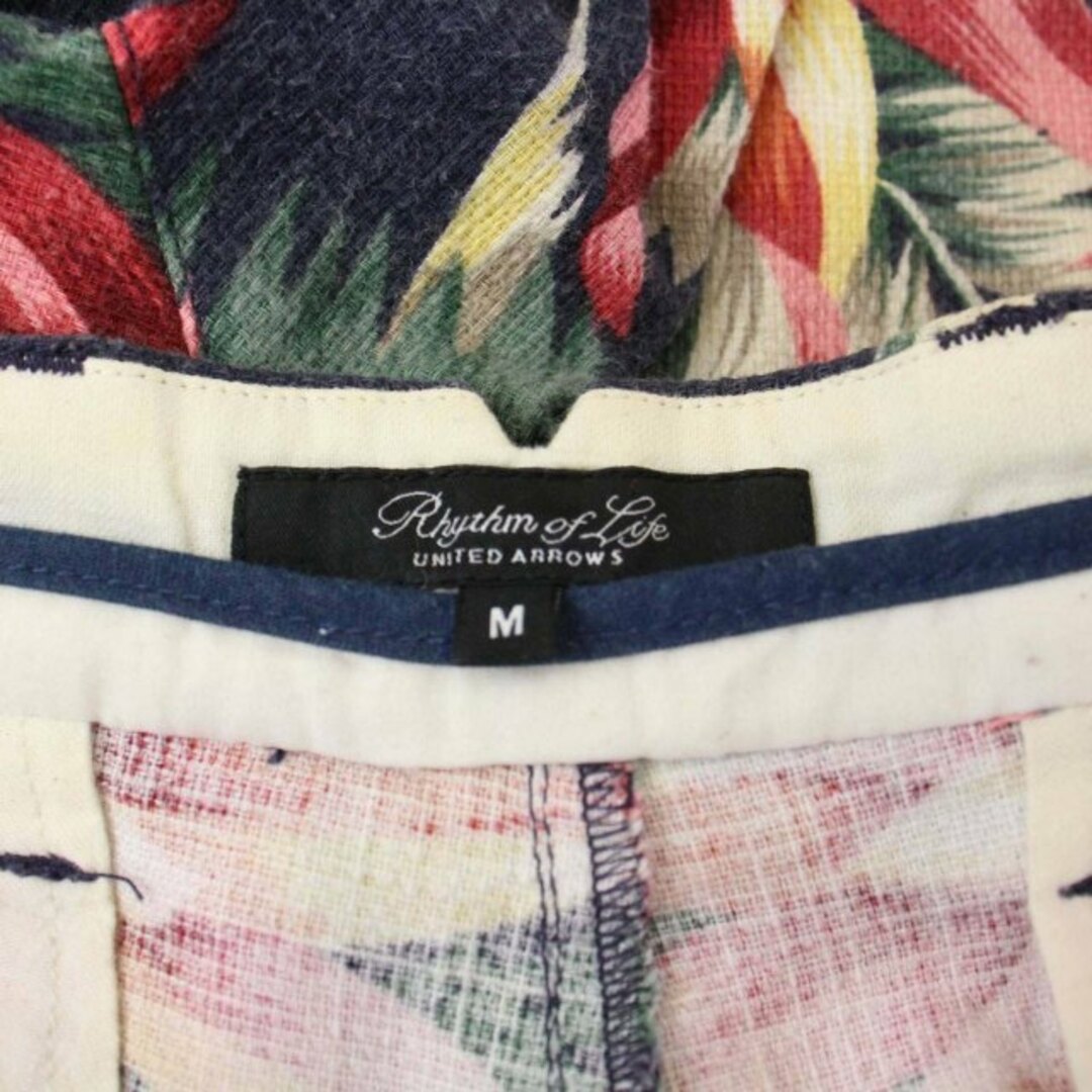 UNITED ARROWS(ユナイテッドアローズ)のUNITED ARROWS ショートパンツ ハーフ ボタニカル柄 リネン混 M メンズのパンツ(ショートパンツ)の商品写真