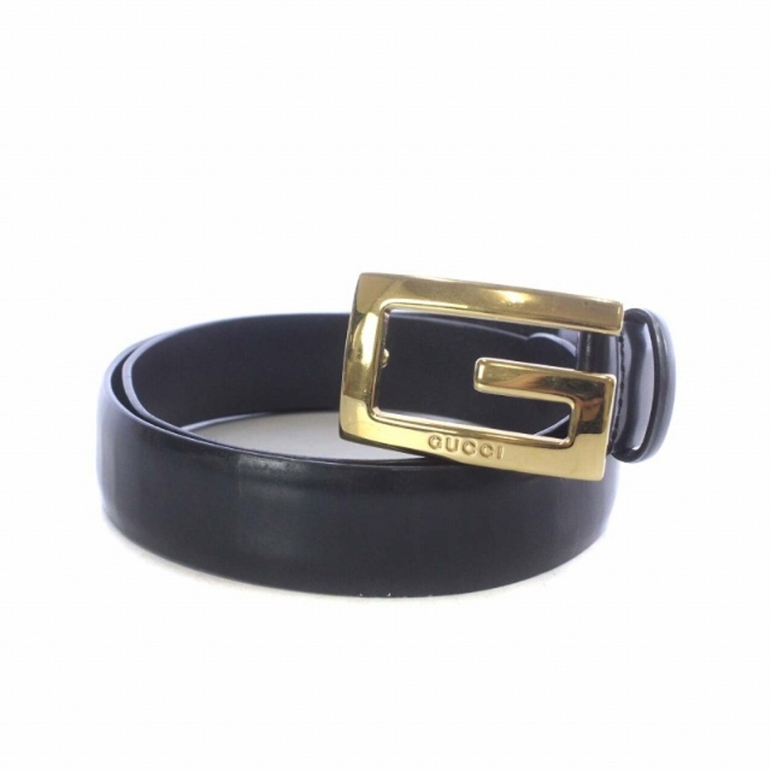 Gucci - グッチ GUCCI ベルト レザー G金具 ロゴ 黒 ブラックの通販 by