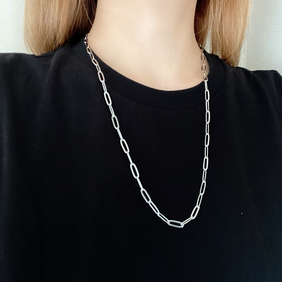 TODAYFUL(トゥデイフル)のnew【シルバー】ステンレス　シンプルなペーパークリップ　ロングネックレス レディースのアクセサリー(ネックレス)の商品写真