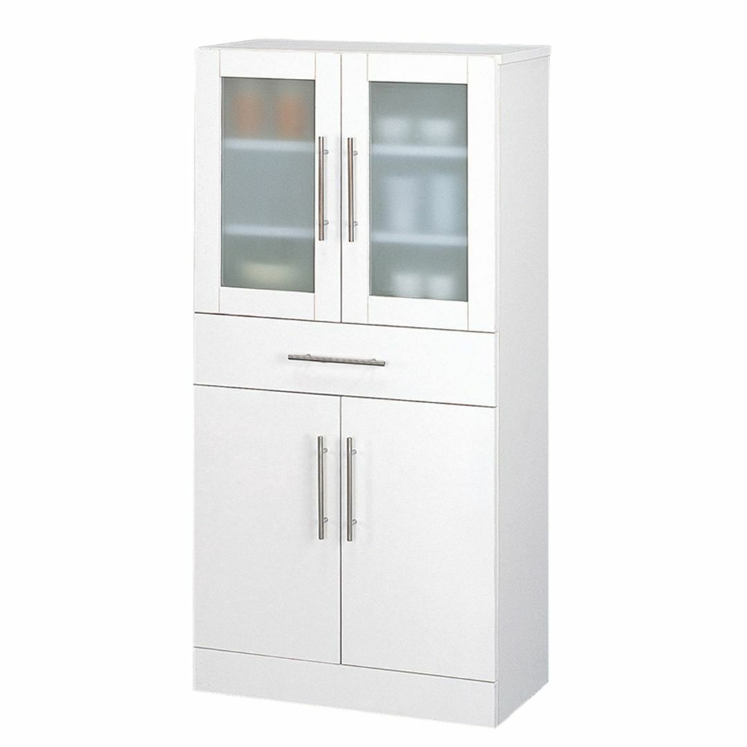 小型 ガラス扉食器棚/キッチン収納 幅60 高さ120