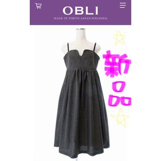 オブリ(OBLI)の新品☆米沢別注　イエロー　ドット　キャミ　ワンピース(ひざ丈ワンピース)