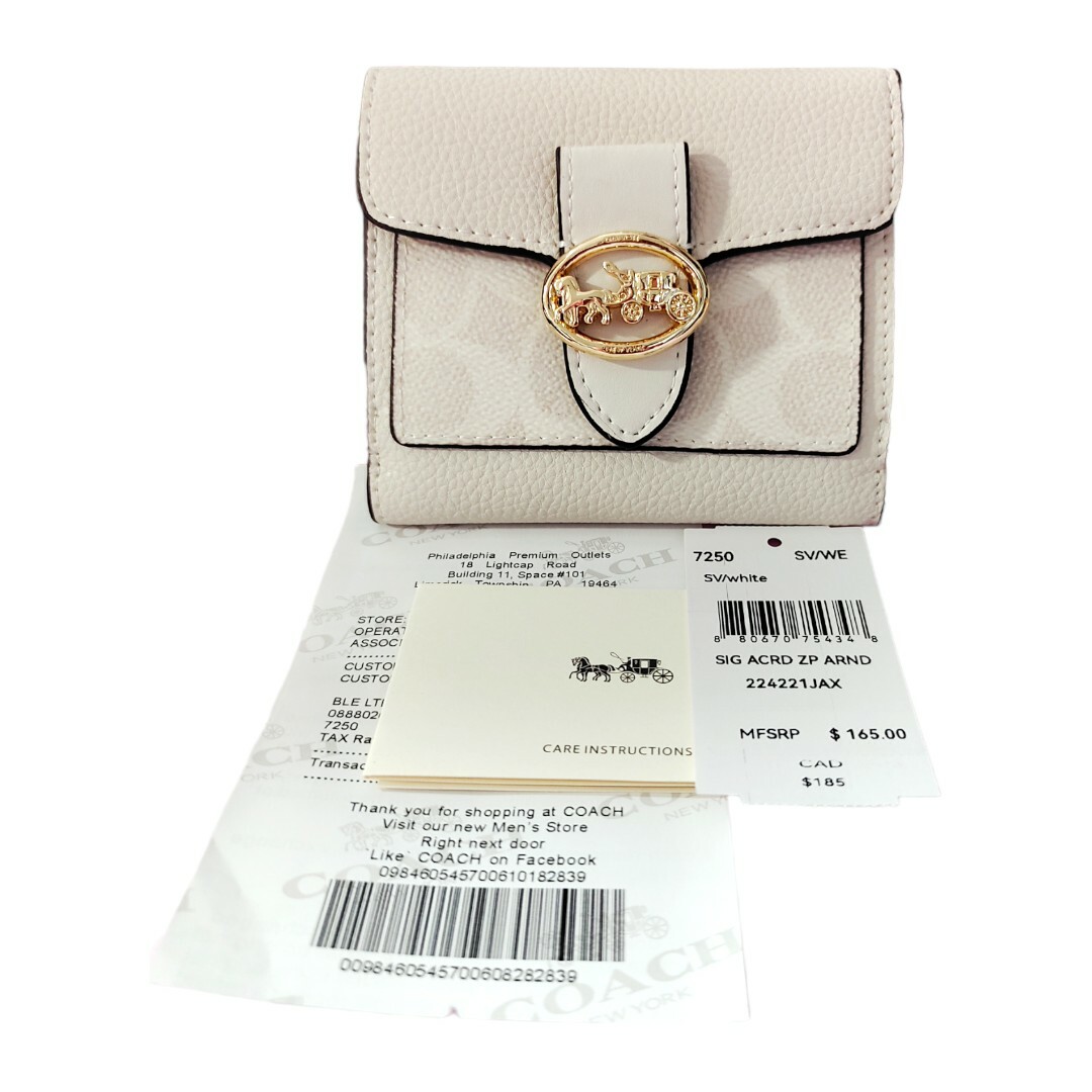 早割販売中 ✨COACH✨ジョージー スモールウォレット 白 折り財布