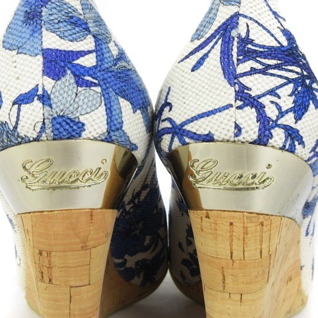 Gucci(グッチ)のグッチ サンダル ウェッジソール パンプス 靴 シューズ 花柄 白 34.5 レディースの靴/シューズ(サンダル)の商品写真