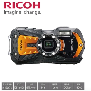 ROCOH リコー防水デジタルカメラ WG-70 オレンジ WG-70OR(コンパクトデジタルカメラ)