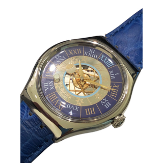 スウォッチ(swatch)の　スウォッチ swatch トレゾールマジック シースルーバック SAZ101 ブルー/ミラー文字盤 自動巻き メンズ 腕時計(その他)