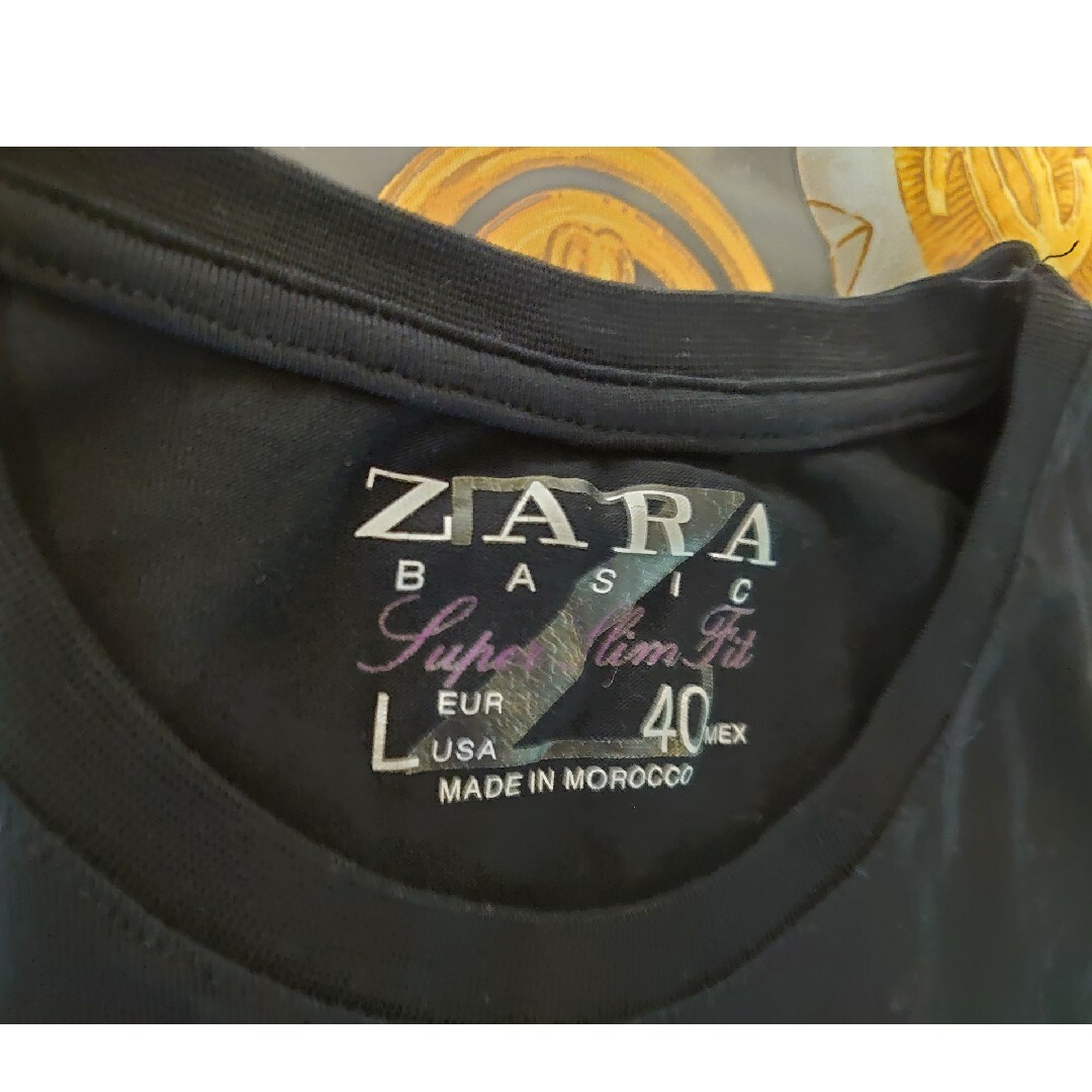 ZARA(ザラ)のZARA  黒　半袖　シャツ　40 Ｌサイズ メンズのトップス(シャツ)の商品写真