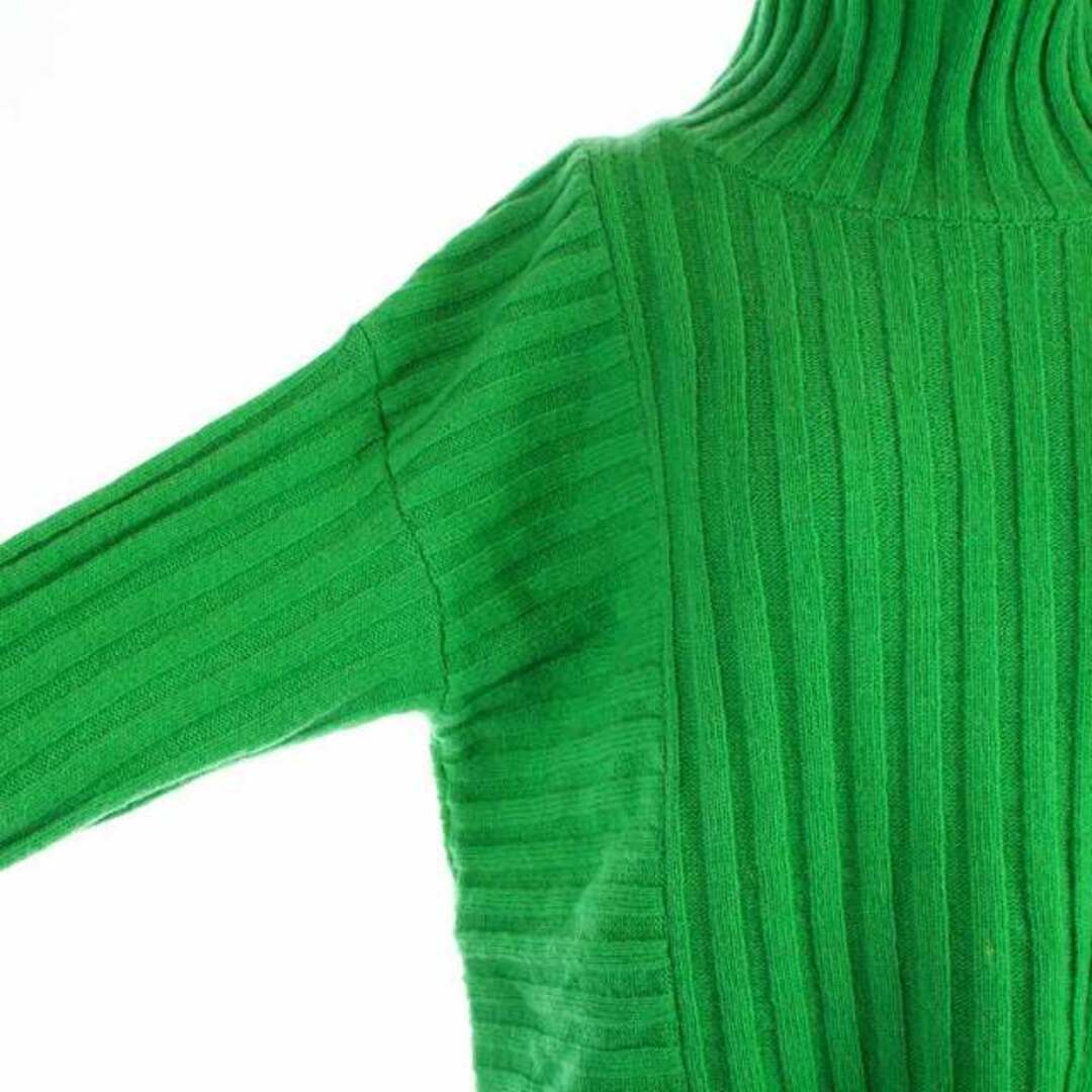 ミューニック ラムウール リブニット ハイネック 長袖 緑 MN222K27 レディースのトップス(ニット/セーター)の商品写真