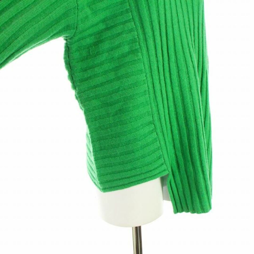 ミューニック ラムウール リブニット ハイネック 長袖 緑 MN222K27 レディースのトップス(ニット/セーター)の商品写真