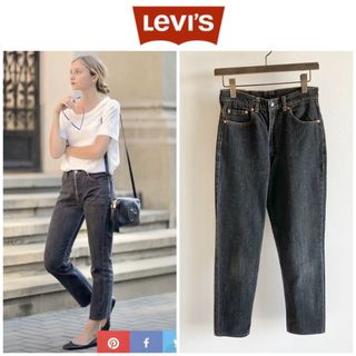 リーバイス(Levi's)のビンテージ リーバイス307 ハイウエスト 強テーパード ブラック デニムパンツ(デニム/ジーンズ)