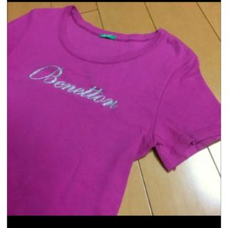 ベネトン(BENETTON)のベネトンピンクパープルコットンT(Tシャツ(半袖/袖なし))