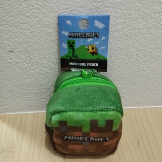 Minecraft　マインクラフト　マイクラ　ミニキューブポーチ　草ブロック　緑(積み木/ブロック)