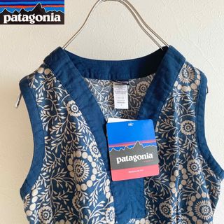 パタゴニア(patagonia)の新品 パタゴニア ヘンプ コットン 花柄 ノースリーブ カットソー ベスト 2(シャツ/ブラウス(半袖/袖なし))