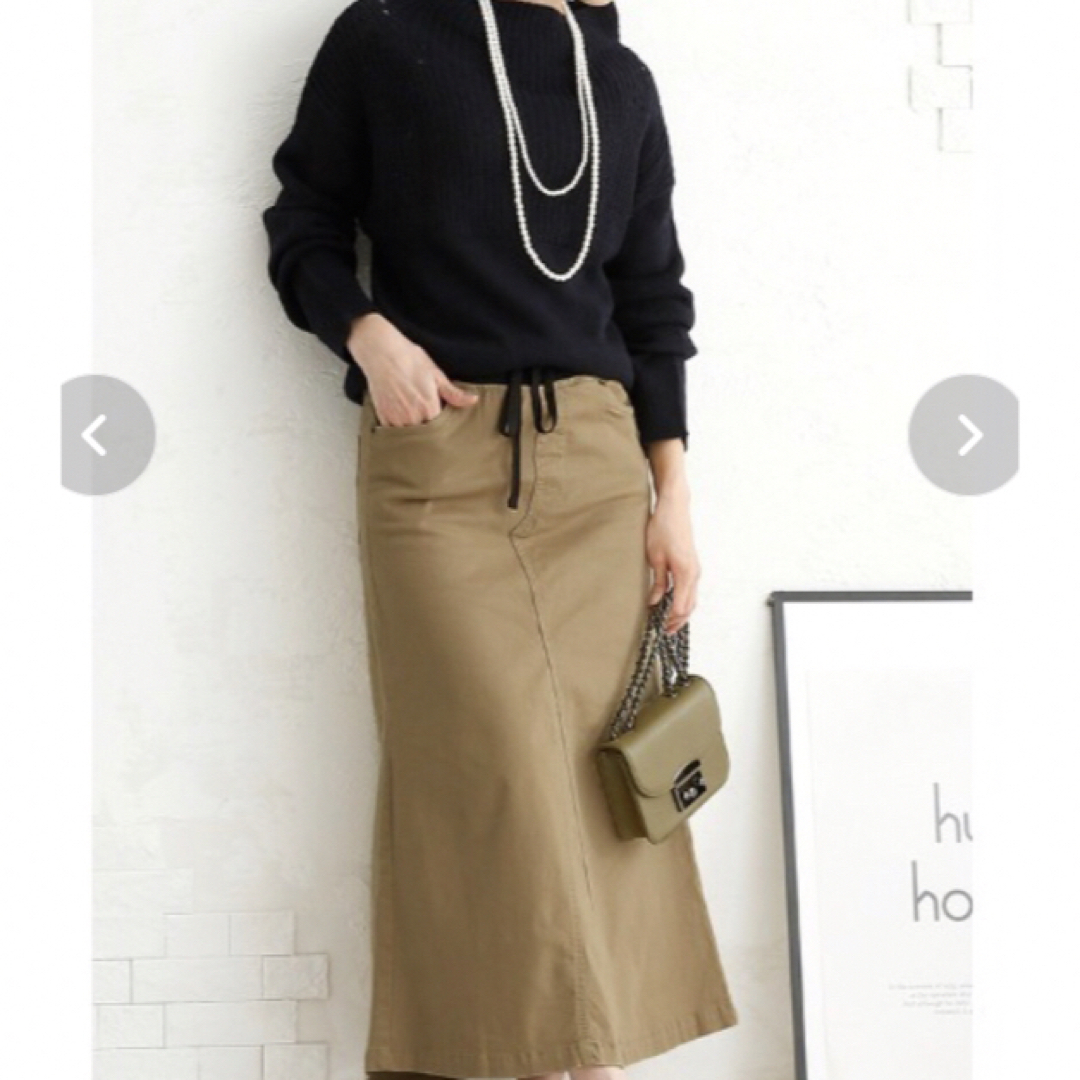 POURVOUS(プールヴー)のPour Vous  ウエストリブ　ロングスカート レディースのスカート(ロングスカート)の商品写真