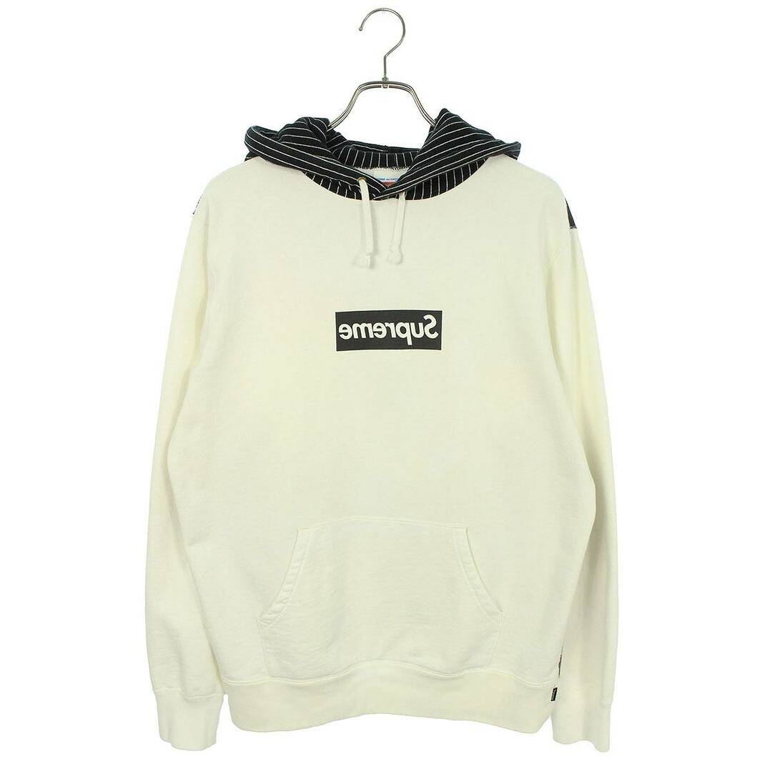 シュプリーム ×コムデギャルソンシャツ COMME des GARCONS SHIRT  14SS  Box Logo Pullover Hoodie ミラーボックスロゴスケータープルオーバーパーカー メンズ M