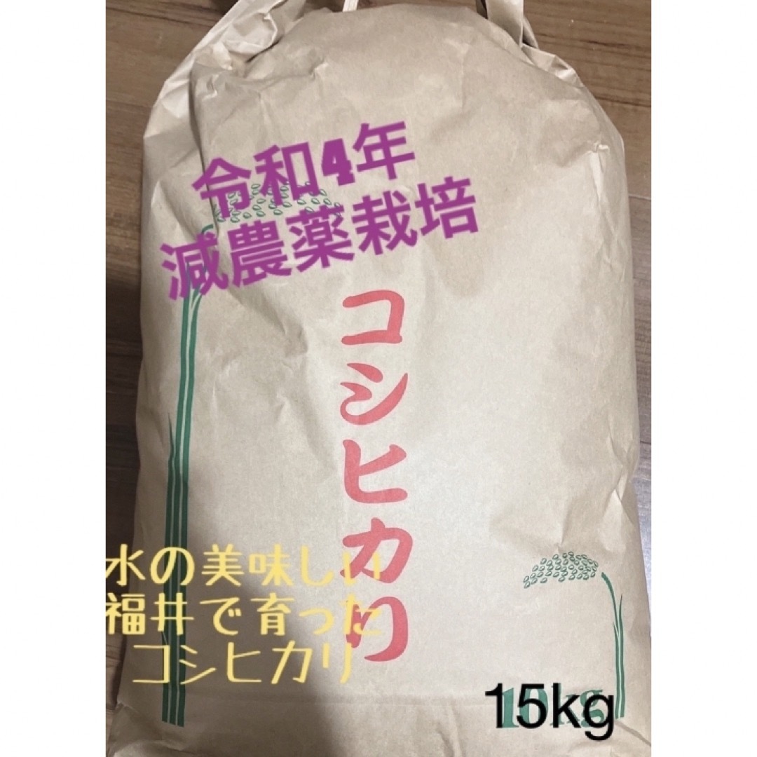 15kg　令和４年コシヒカリ　低温貯蔵　玄米　減農薬栽培