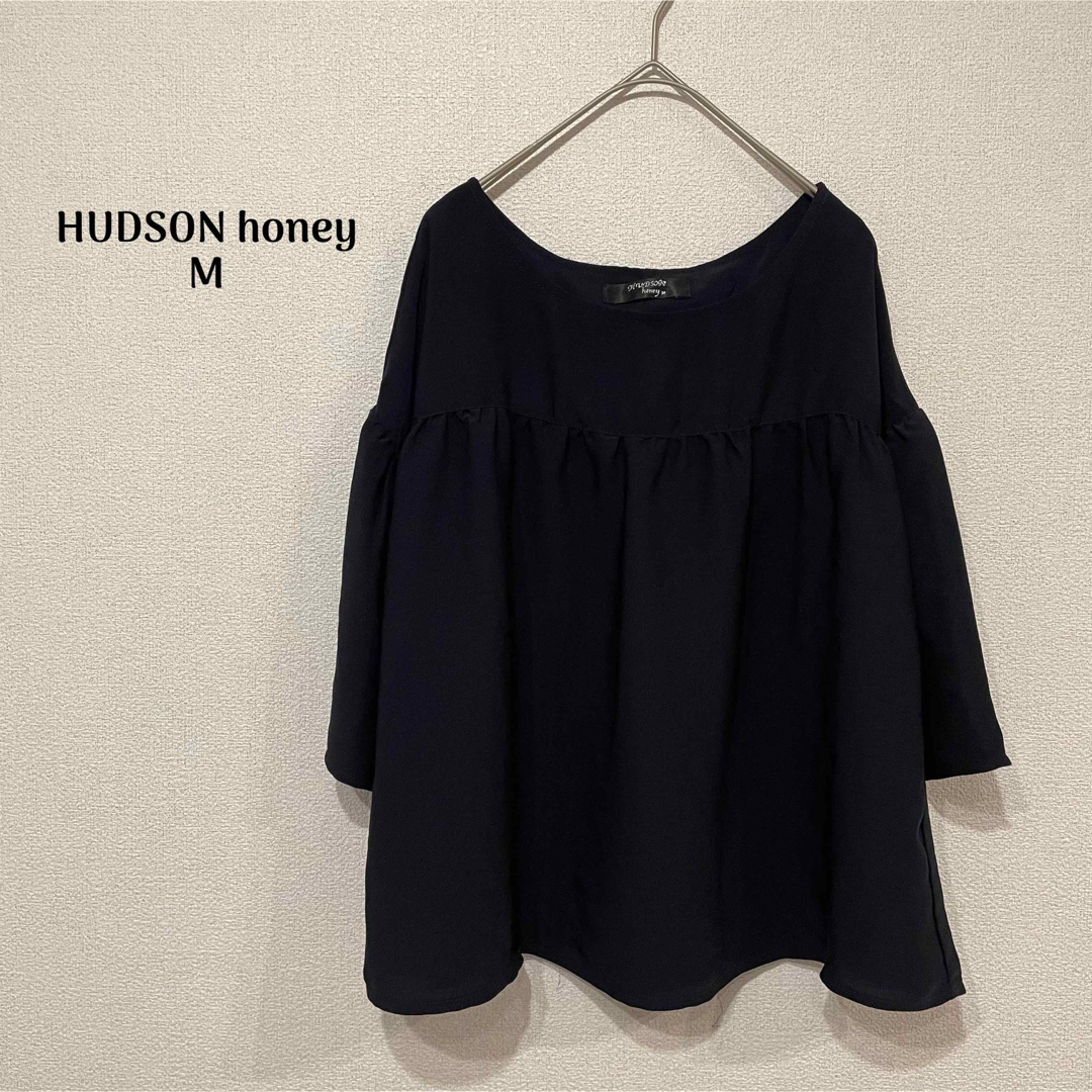 しまむら(シマムラ)のHUDSON HONEY バックリボンギャザーカットソー M レディースのトップス(カットソー(半袖/袖なし))の商品写真