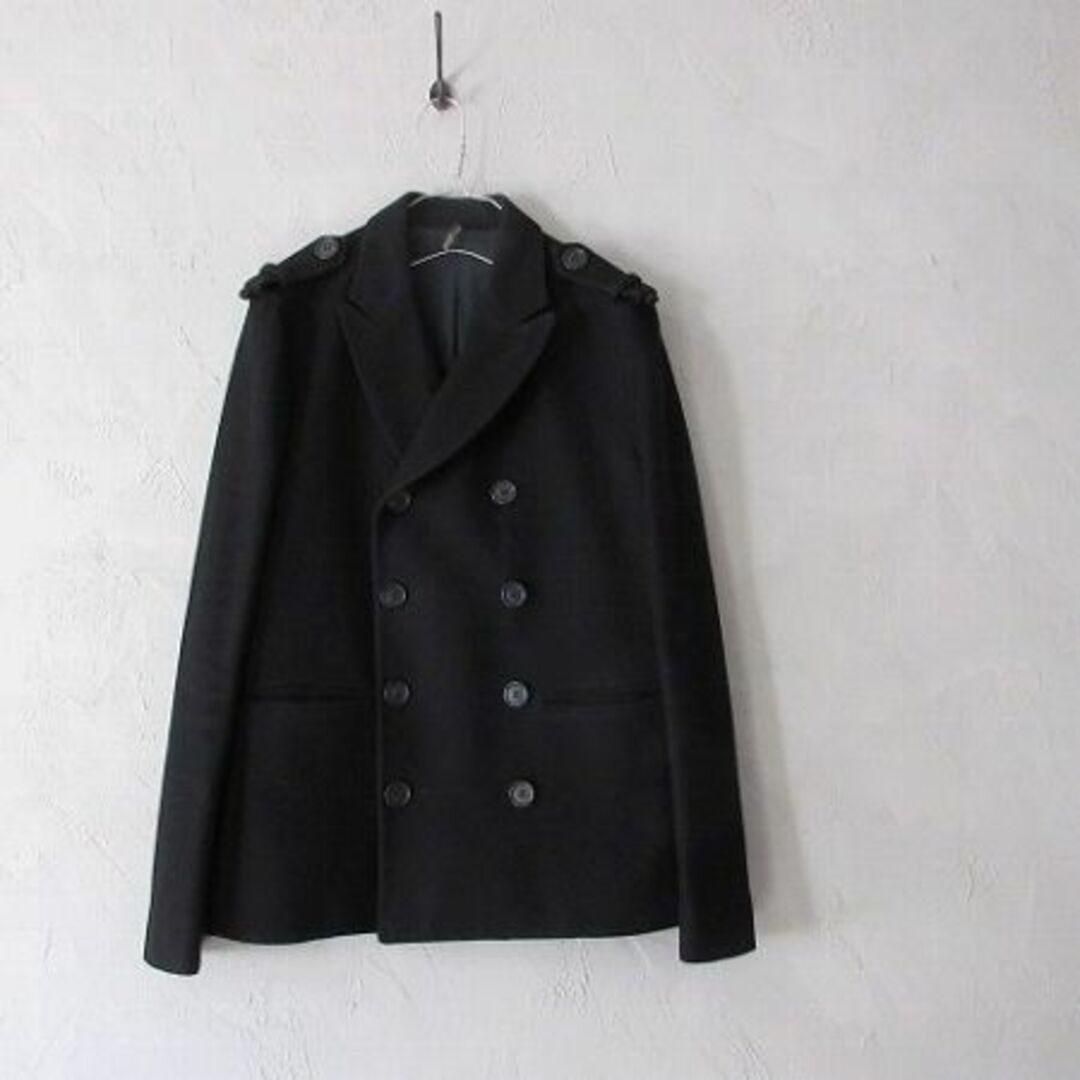 size42☆極美品☆ディオールオム メルトンウール製Pコート ブラック