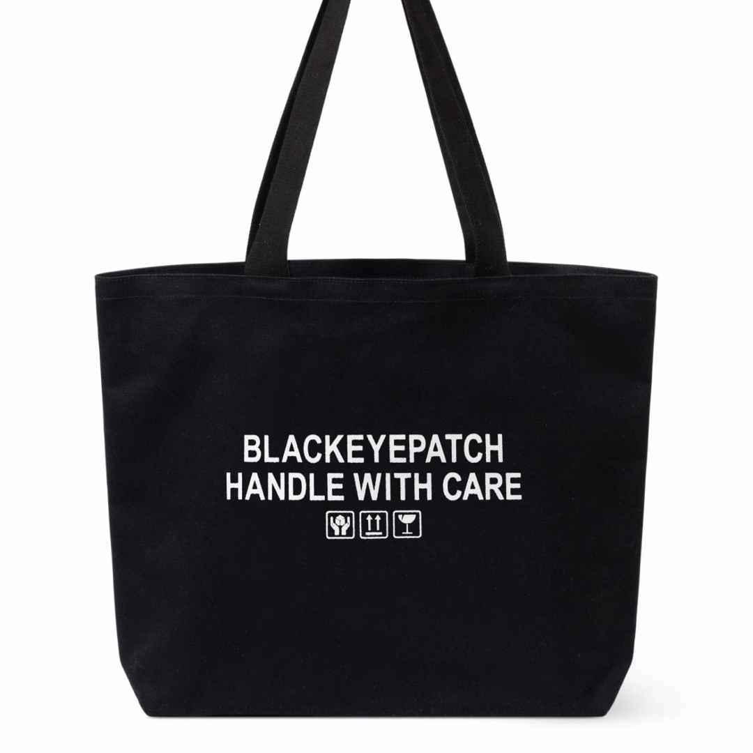 ブラックアイパッチ BLACK EYE PATCH MLE019-STACKS-0002 SECT UNO TOTE BAG ロゴプリント トートバッグ ネイビー系【新古品】【未使用】